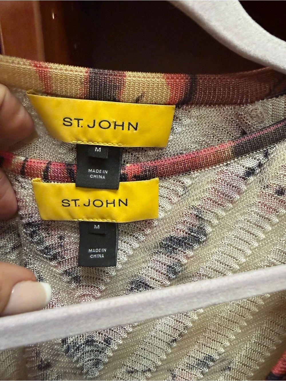St. John Multicolor Floral Zip-Front Cardigan & Matching Tank Set